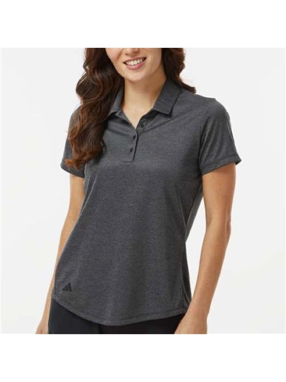 Adidas A592 Space Dyed Grey Soft Golf Polo Shirt Short Sleeve Preppy, size M